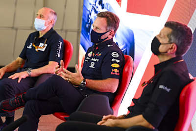 Franz Tost (links), Christian Horner (Mitte) und Günther Steiner in Silverstone