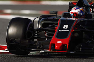 Romain Grosjean im Haas-Rennwagen