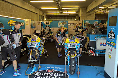 Die Box von Tom Lüthi heute in Le Mans. Es sieht alles normal aus