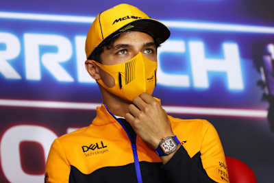 Lando Norris in Österreich mit seiner Uhr