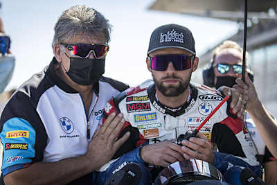 Bonovo-Teammanager Michael Galinski (li.) mit Jonas Folger