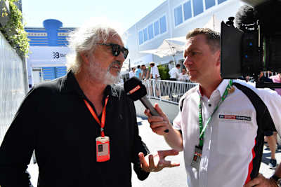 Flavio Briatore (links) in Baku