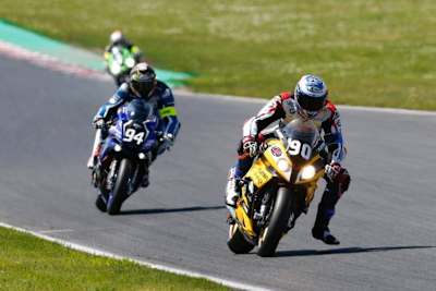 Markus Reiterberger vor dem späteren Siegerteam GMT94 Yamaha