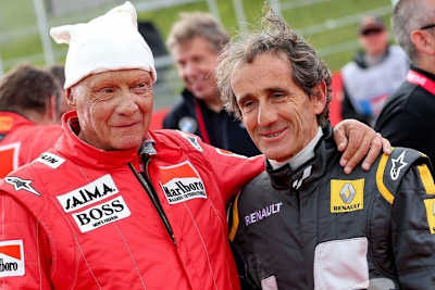 Alain Prost (rechts) mit Niki Lauda