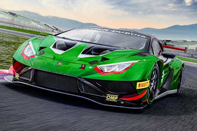 So sieht der Lamborghini Huracán GT3 EVO2 von vorne aus