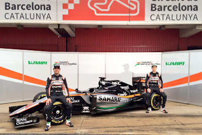 Nico Hülkemberg mit Sergio Pérez bei der Präsentation des neuen Force India