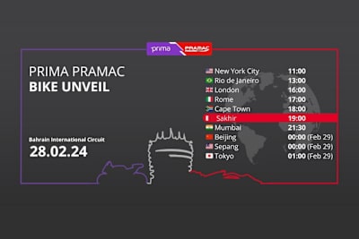 Die Pramac-Ducati für die Saison 2024 wird um 19 Uhr Ortszeit in Sakhir enthüllt