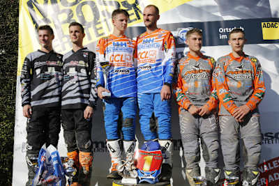 Die DM-Gewinner Justin Blume, Tobias Blank, Jarno Steegmans, Tim Prümmer, Joshua Weinmann, Noah Weinmann