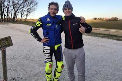 Valentino Rossi (li.) mit Tim Gajser