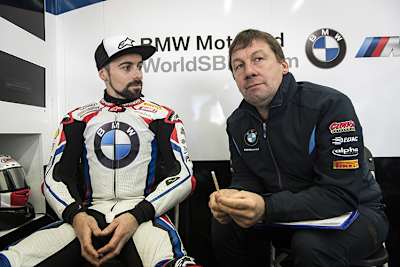 Eugene Laverty (li.) mit Markus Eschenbacher