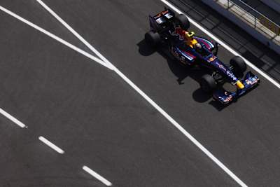 Datensammler Vettel von oben in Barcelona