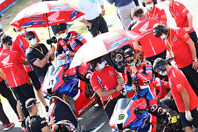 Das Honda-Werksteam 2020: Alvaro Bautista (19) und Leon Haslam 