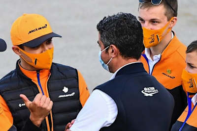 Lando Norris und Michael Masi