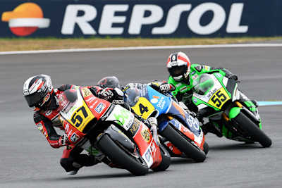 Moto2-Europameister Edgar Pons (57), Hector Garzo (4) und Yari Montella (55)