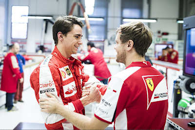 Esteban Gutiérrez und Sebastian Vettel im Rot von Ferrari