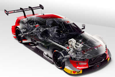 Der RS 5 DTM in einer Durchsichtzeichnung