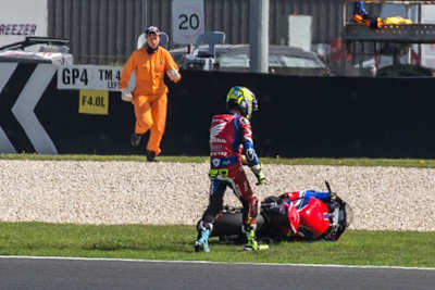 Am Dienstag hatte Alvaro Bautista einen harmlosen Sturz