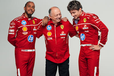 Lewis Hamilton, Fred Vasseur und Charles Leclerc