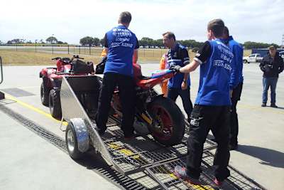 An der Yamaha gingen Lenker und Verkleidung kaputt