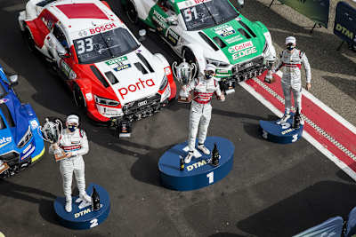 Robin Frijns, René Rast und Nico Müller (v.l.n.r.)