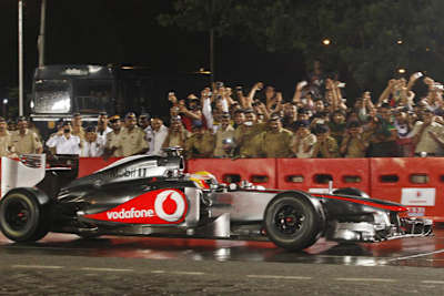 Lewis Hamilton in Mumbai