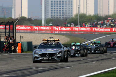 Das Mercedes-Safety-Car in diesem Jahr in China