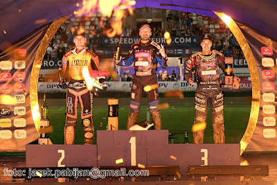 Die Top-3 in Bromberg (v.l.): Mikkel Michelsen, Leon Madsen und Dominik Kubera