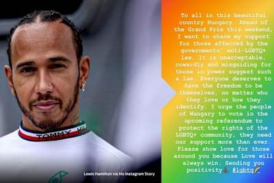 Die Nachricht von Lewis Hamilton auf Instagram