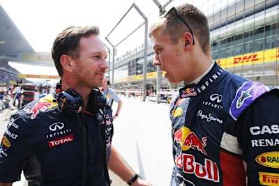 Christian Horner mit Daniil Kvyat