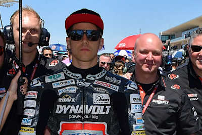 Marcel Schrötter und Teamchef Jürgen Lingg 