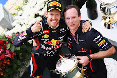 Sebastian Vettel mit Christian Horner