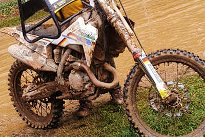 Das Motorrad von Max Nagl nach dem Rennen