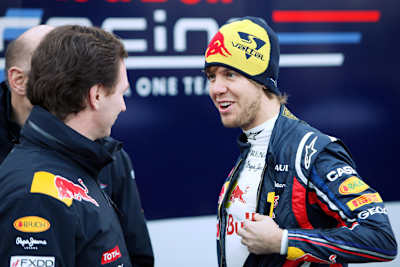 Sebastian Vettel mit Teamchef Christian Horner
