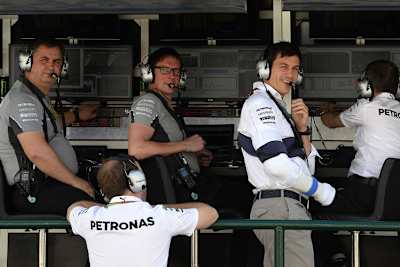 Mercedes-Motorsportdirektor Toto Wolff: «Sebastian hat eine gute Runde gedreht, aber am Ende waren es doch fast fünf Zehntel, die ihm auf dieser kurzen Strecke gefehlt haben»