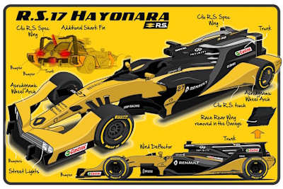 Renault mit dem neuen, strassentauglichen Formel-1-Renner