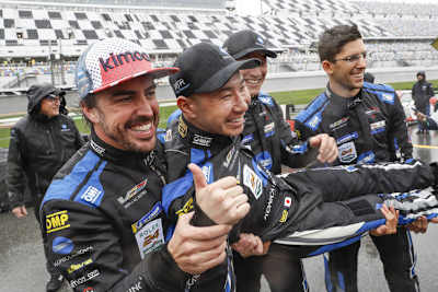 Fernando Alonso, Kamui Kobayashi, Renger van der Zande und Jordan Taylor