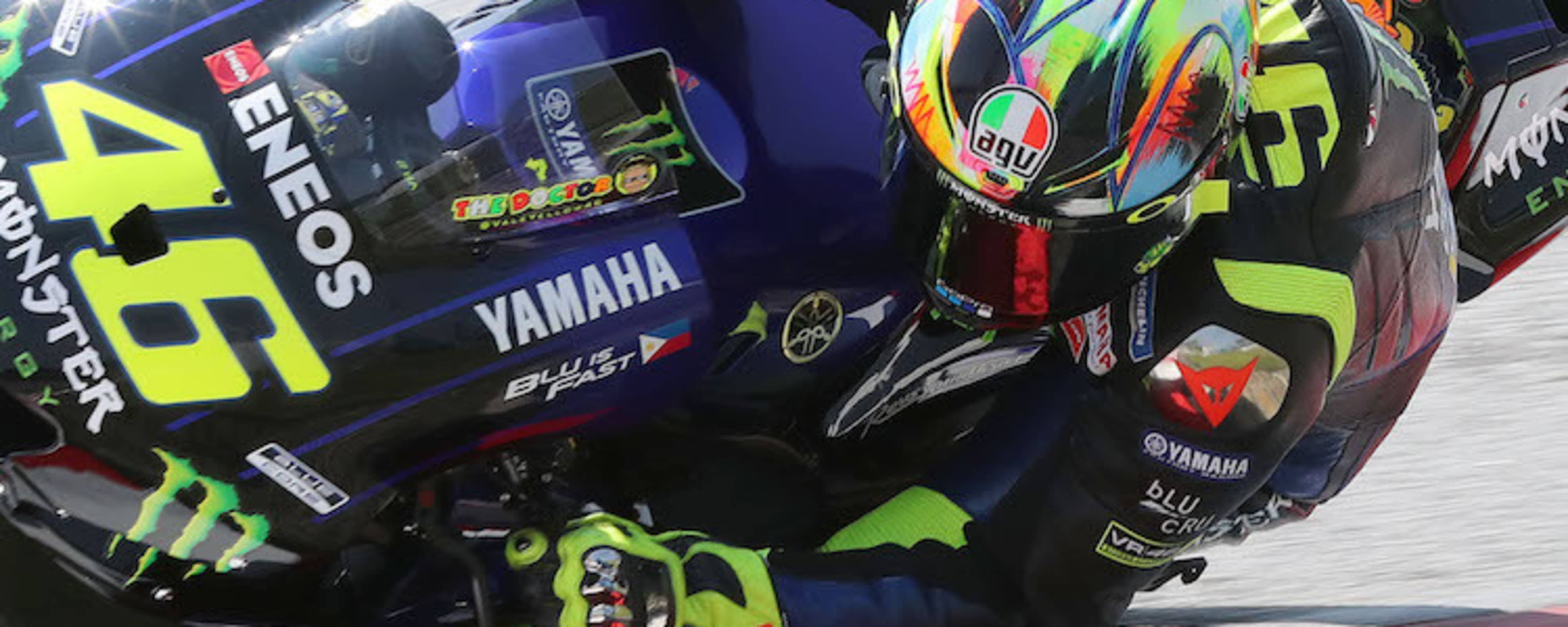 Farbenfroh: Valentino Rossis Helmdesign für die Wintertestfahrten in diesem Jahr