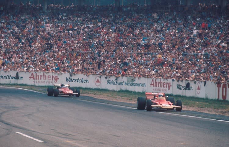 Hockenheim-GP 1970: Jochen Rindt im Lotus vor Jacky Ickx 