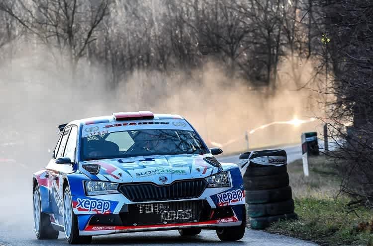 Kalle Rovanperä bei seinem letzten Skoda-Sieg