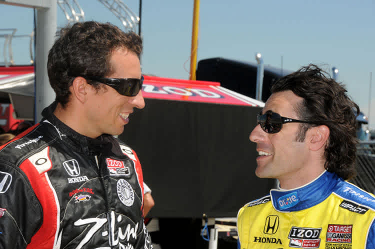 Justin Wilson mit Champion Dario Franchitti
