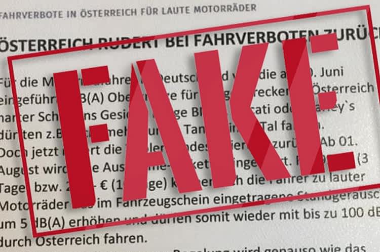 Die Zeitschrift Motorrad distanziert sich auf der eigenen Homepage von der Falschmeldung