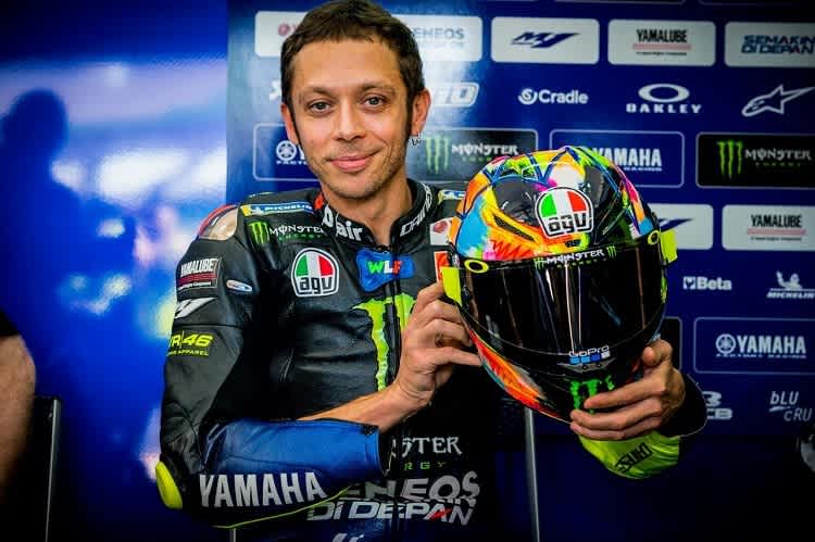 AGV Pista GP R im Design der Wintertests 2019, gestaltet von Valentino Rossi und Aldo Drudi