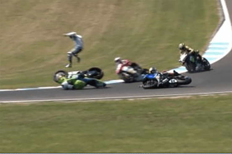 Jules Cluzel wurde heftig von seiner Honda geschleudert