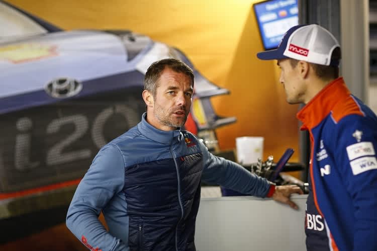 Sébastien Loeb (li.) mit seinem Hyundai-Teamkollegen Dano Sordo