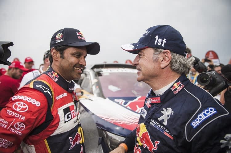 Zweiter Nasser Al-Attiyah (li.) und Sieger Carlos Sainz