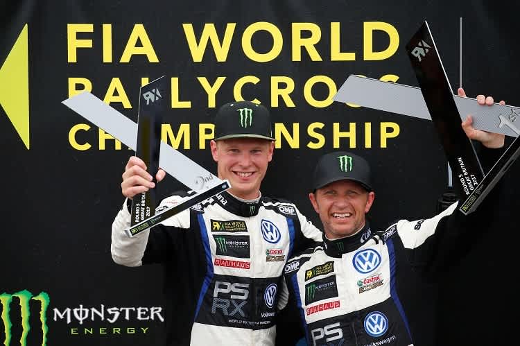 Titelanwärter Johan Kristoffersson (li.) und Petter Solbrg