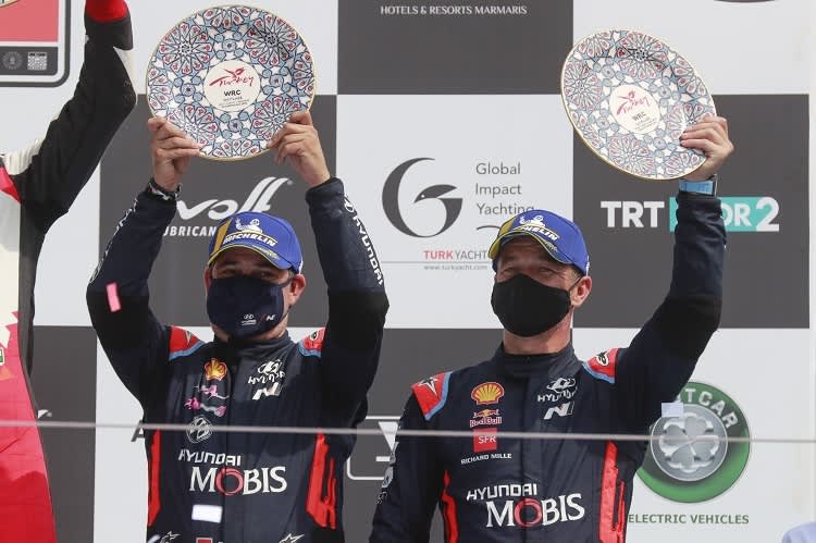 Danile Elena und Sébastien Loeb zum letzten Mal auf dem WM-Podest