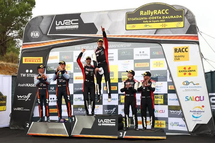 Siegerpodium der Rallye Spanien 2022