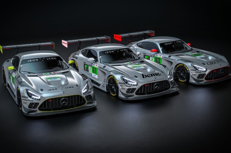 So sollen die drei Mercedes-AMG LMGT3 2025 in Le Mans aussehen