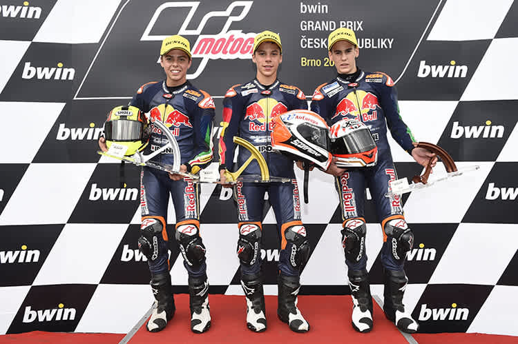 Wer erkennt sie? Fabio Di Giannantonio, Joan Mir und Stefano Manzi .